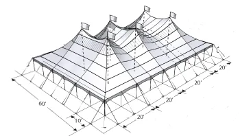 60x80 tent with sidewalls