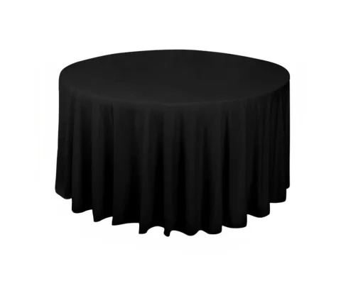 Nappe 120'' ronde satin noire