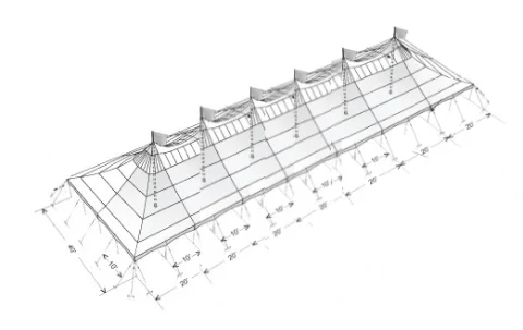 Chapiteau 40x140 avec côtés