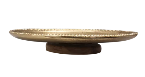 Présentoir à gâteau doré tournant 16''