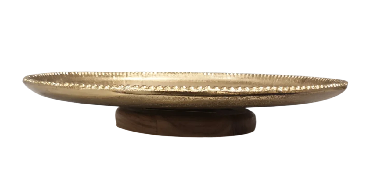 Gold rotating cake stand 16"
