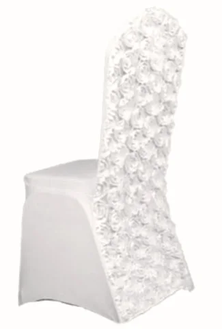 Couvre-chaise rosette blanche