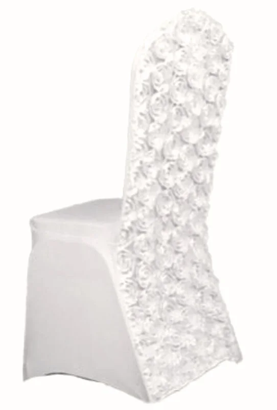 Couvre-chaise rosette blanche