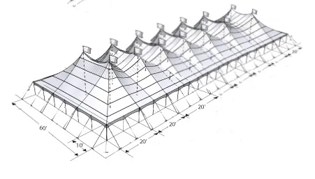 Chapiteau 60x160 avec côtés