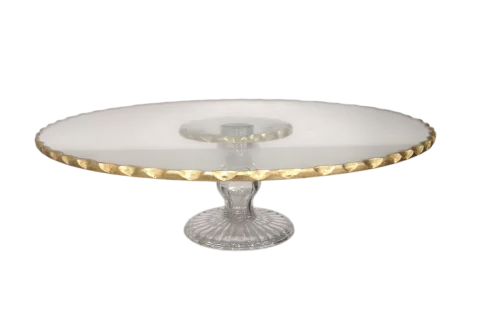 Présentoir à gâteau en verre tournant 13''