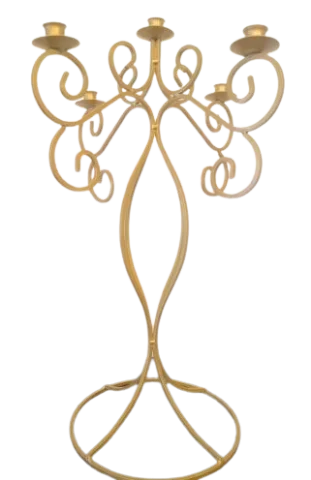Chandelier 5 brins en fer forgé doré de 25''