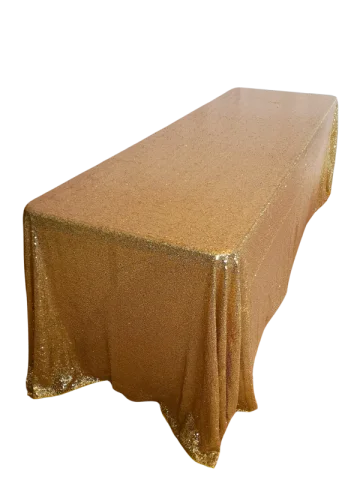 Nappe 90x156 paillette or