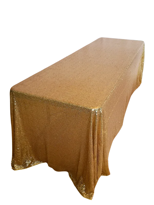 Nappe 90x156 paillette or