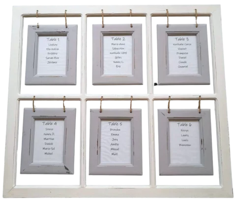 Fenêtre blanche avec cadre pour plan de table/photos