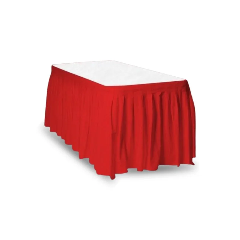 Jupes de table rouge pour table de 6'
