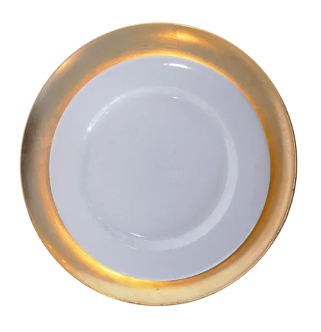 Sous-assiette contour arrondi doré