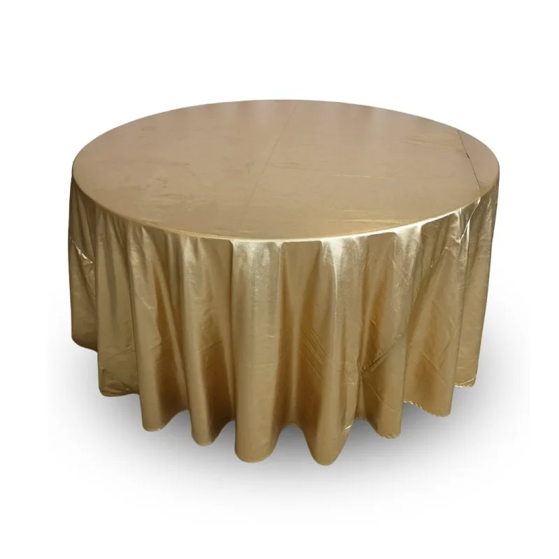 Nappe 132'' ronde cuirette doré