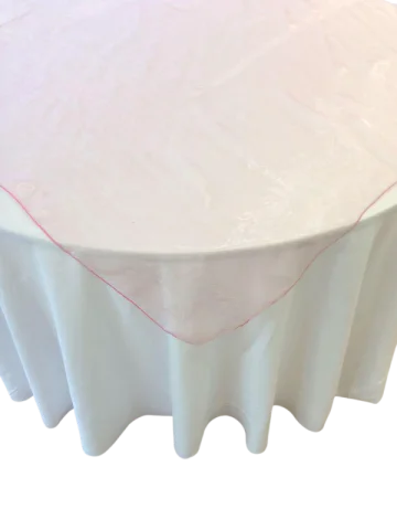 Sur-nappe organza rose pâle