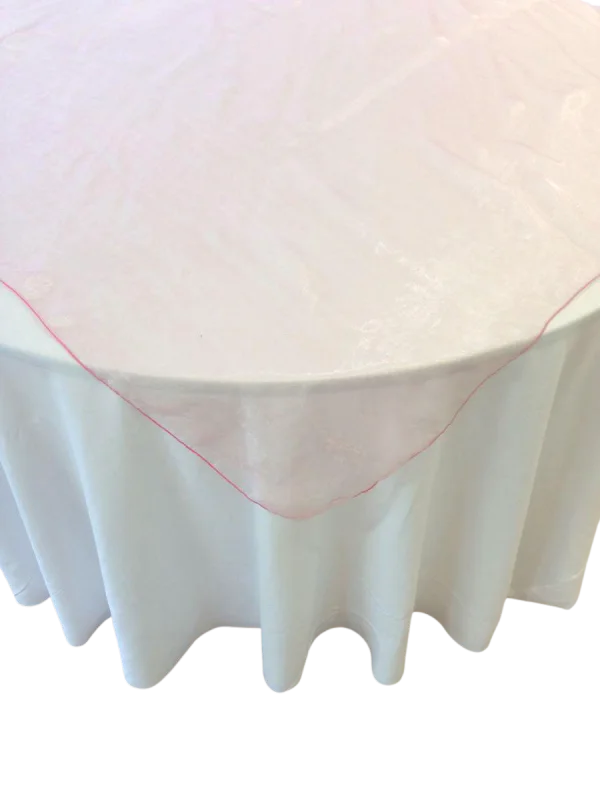 Sur-nappe organza rose pâle