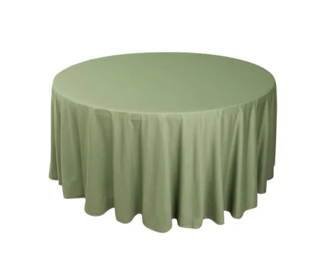 Nappe 120'' ronde peau de soie dusty green