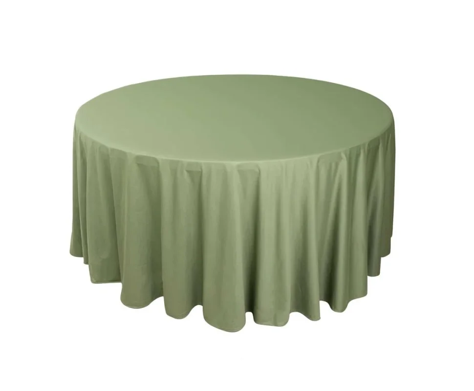 Nappe 120'' ronde peau de soie dusty green