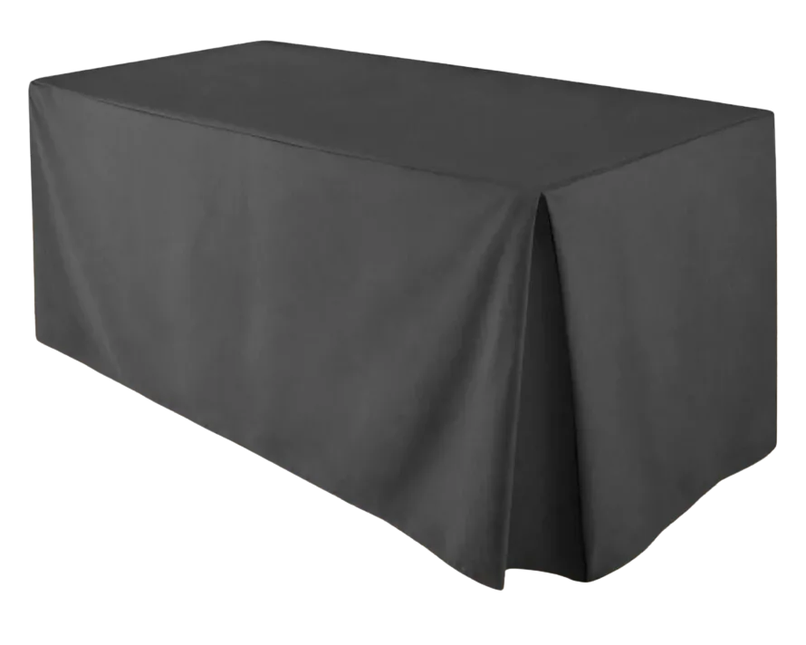 Black table cover for 6' rectangular table