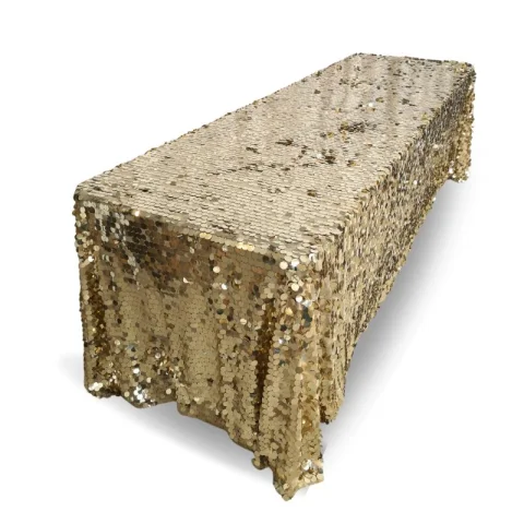 Nappe 90x156 grosse paillette doré