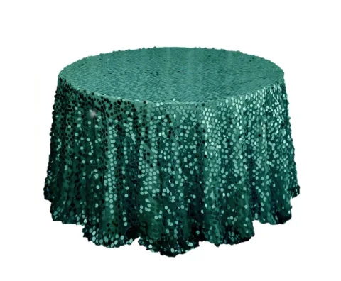 Nappe 120'' ronde grosse paillette verte