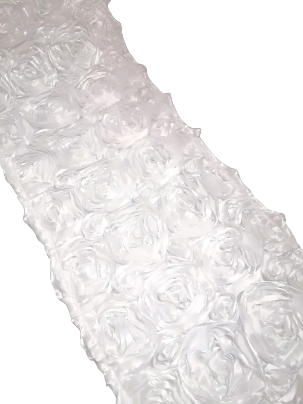 Chemin de table rosette blanche 9'
