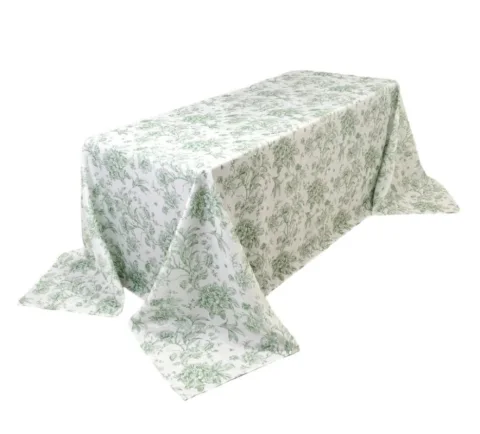 Nappe 90''x132'' rectangulaire toile française verte