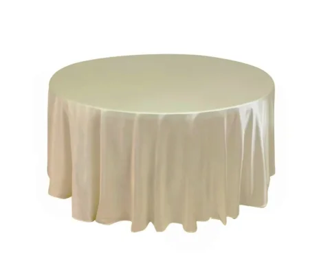 Nappe 120'' ronde satin champagne