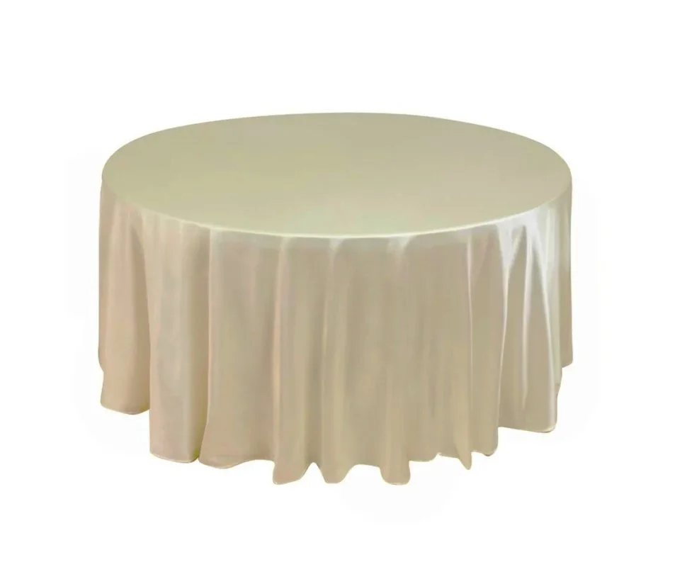 Nappe 120'' ronde satin champagne