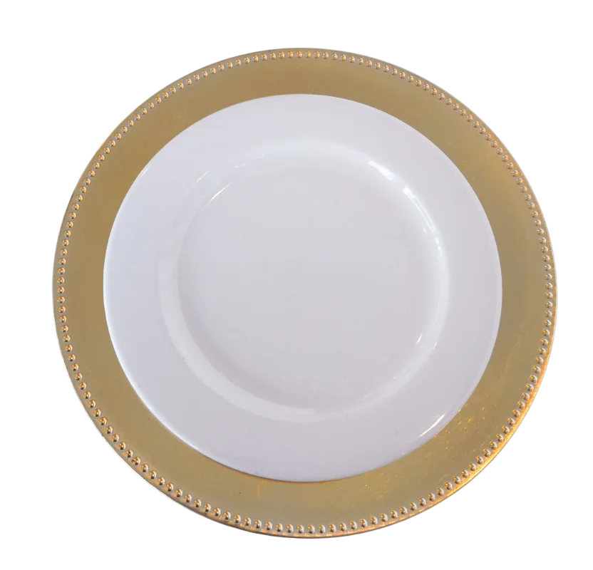 Gold hobnail charger plate