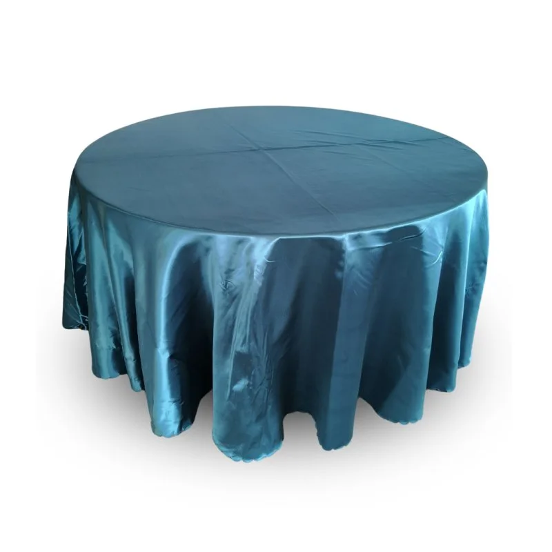 Nappe 120'' ronde satin émeraude