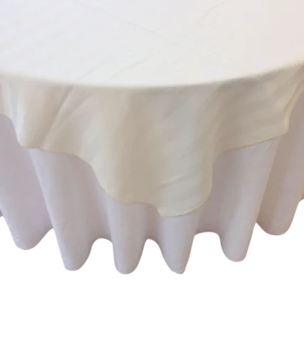 Nappe 68x68 ivoire avec rayures