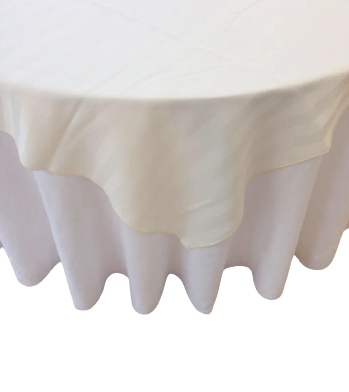 Nappe 68x68 ivoire avec rayures
