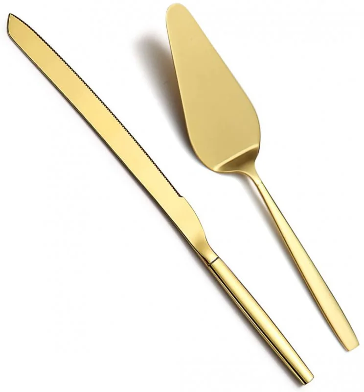 Gold cake serving set