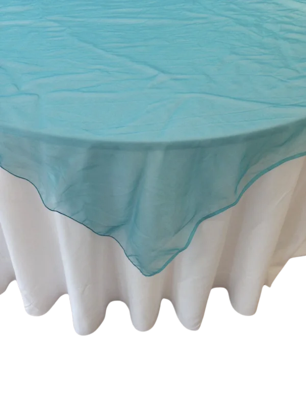 Sur-nappe organza turquoise