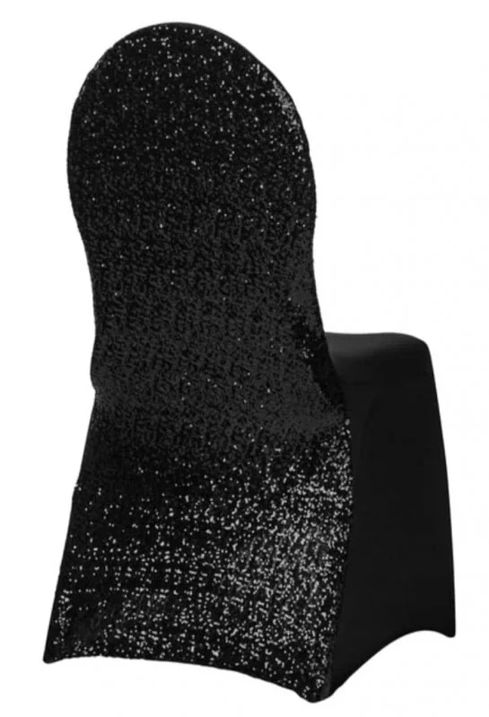 Couvre-chaise paillette noire
