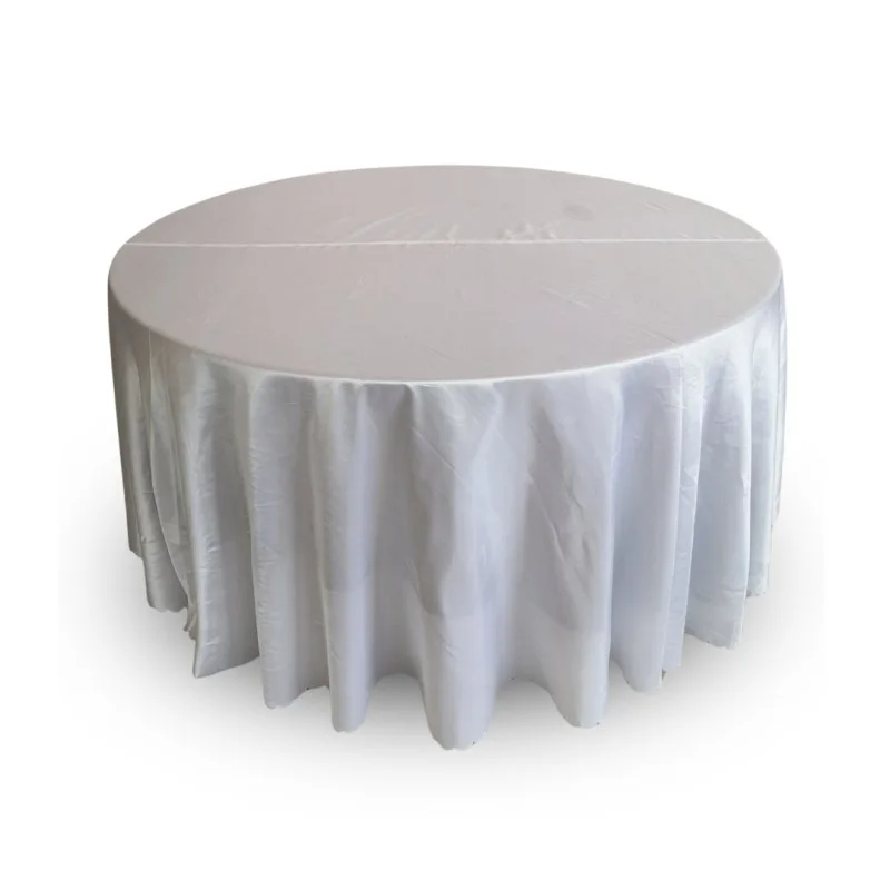 Nappe 120'' ronde satin blanc