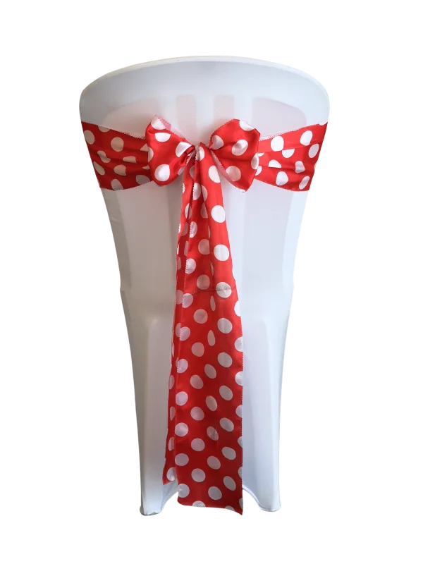 Boucle en satin polka rouge