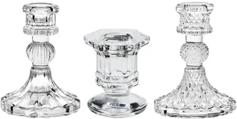 Trio de bougeoirs cristal Boho