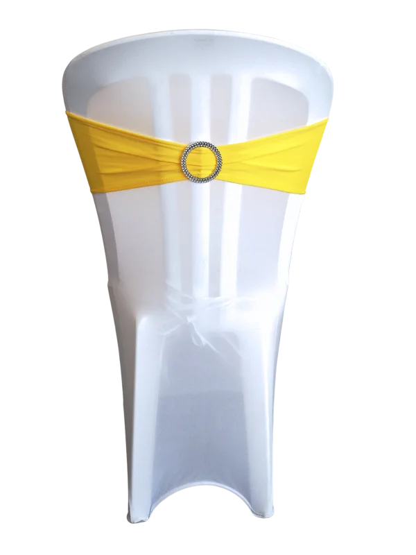 Yellow chair band with brooches