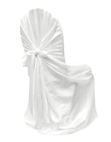 Couvre-chaise universel satin blanc