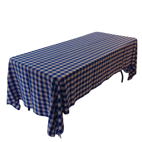 Nappe 60x120 carreauté bleu et blanc