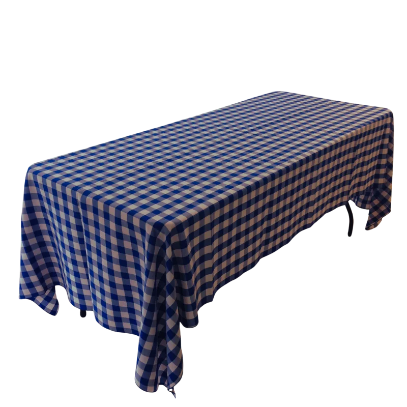 Nappe 60x120 carreauté bleu et blanc