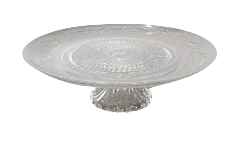 Présentoir à gâteau en verre vintage 11''