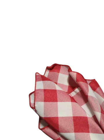 Serviette de table carreauté rouge et blanc