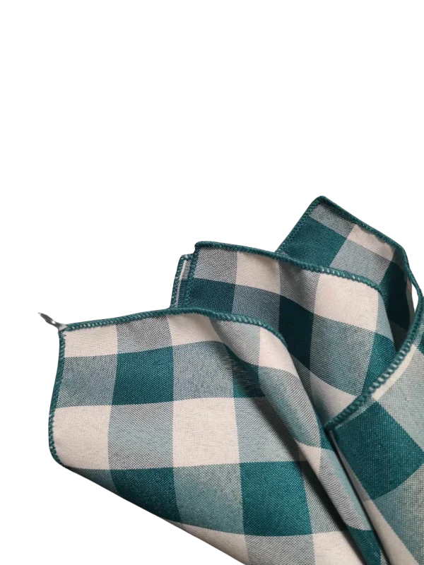 Serviette de table carreauté émeraude et blanc