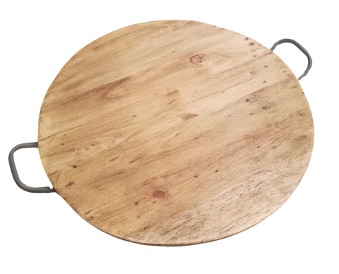 Plateau de service en bois rond 20''