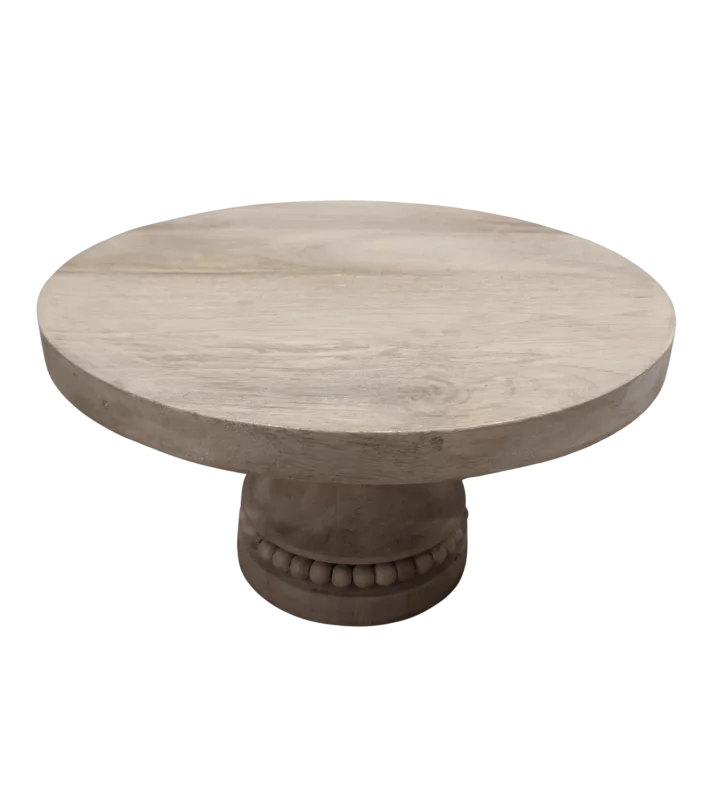 Présentoir à gâteau en bois perle 13''
