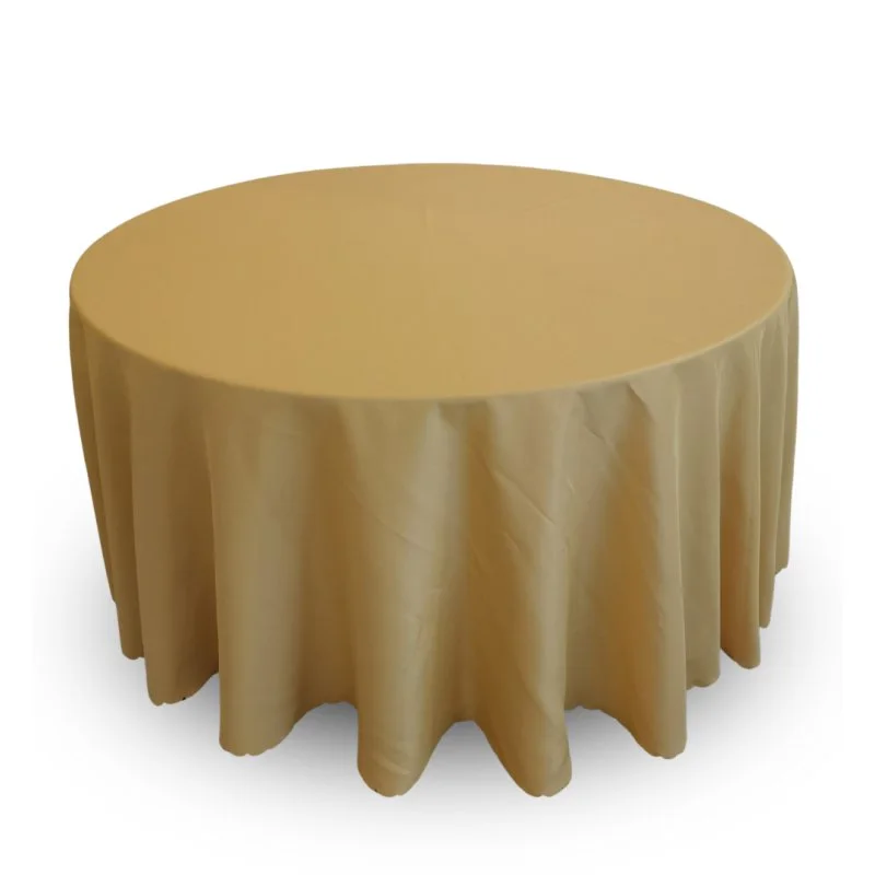 Nappe 120'' ronde jaune moutarde