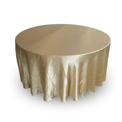 Nappe 108'' ronde satin doré