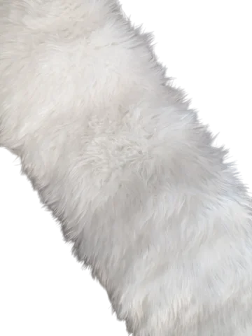 Chemin de table en fourrure blanche 6 pieds