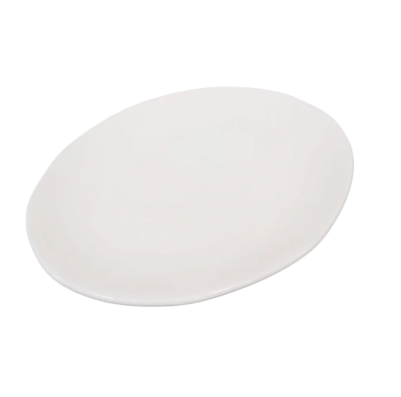 Plateau de service ovale blanc 13''x16''